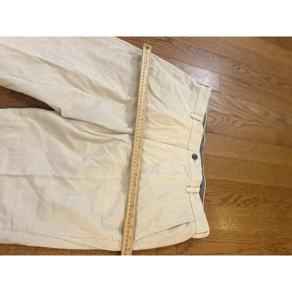 Brooks Brothers Clark Pants Mens 38x30 Cream Corduroy Casual Straight Fit